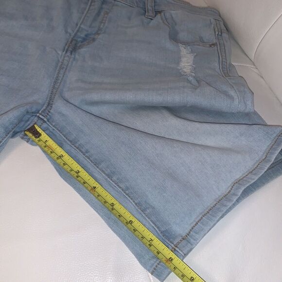 Tinseltown Denim Couture High Rise Distressed Light Wash Women’s Shorts Size 9 - Picture 5 of 13